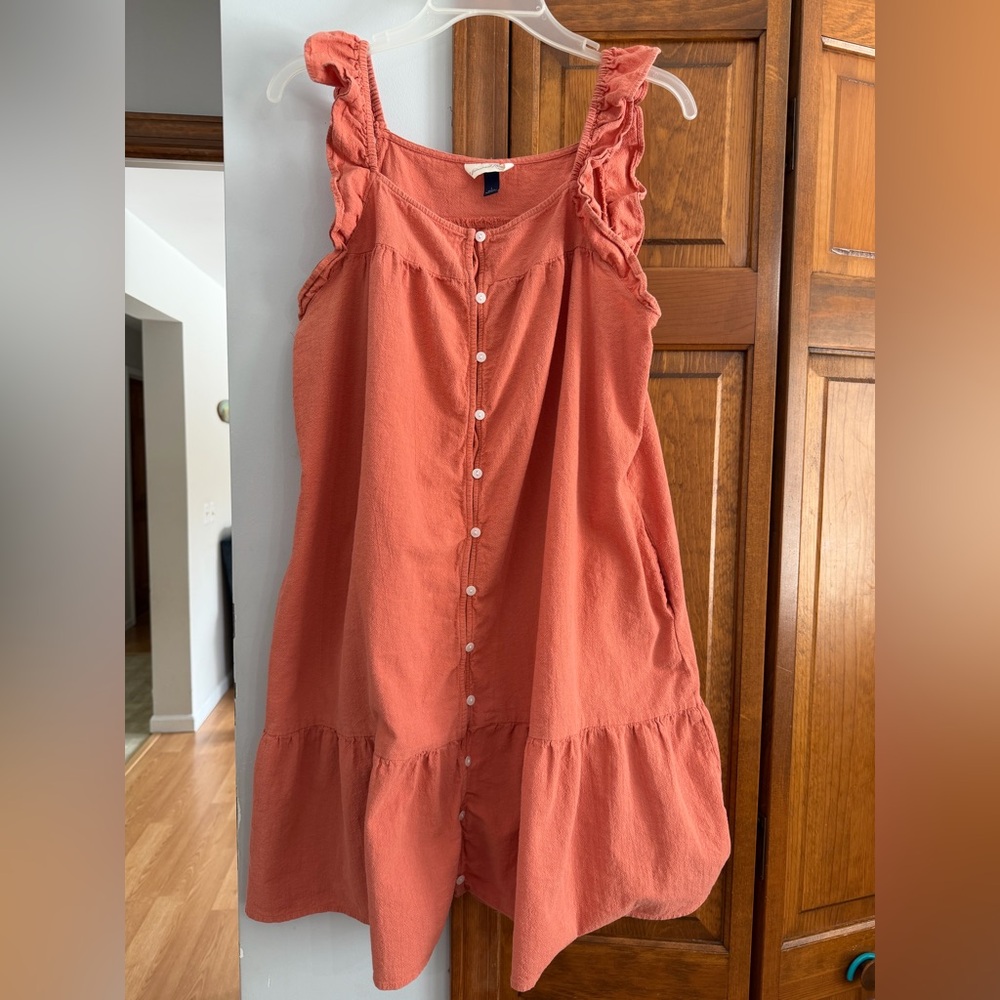 Universal Thread Apricot Flutter Sleeve Tiered Bu… - image 2